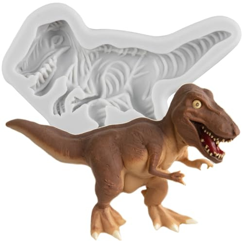 MINFEIDMS Dinosaur Silicone Fondant Moulds | Dragon Themed Cake Decorating Cupcake Topper Chocolate Gum Paste Candy Polymer Clay
