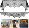 Wzone 50 x 200 cm Halloween telaraña decoración, murciélago negro encaje telaraña, decoración espeluznante para puerta, carnaval, Halloween, fiesta espeluznante