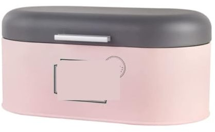 Brödlåda Brödbox Brödkärl För Kök Brödlåda I Metall För Köksbänk Med Rulllock Brödförvaringsbehållarehållare Brödbehållare(Pink)