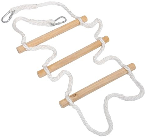 Cabilock Leiter Zum EIN- Und Aussteigen Aus Dem Bett Etagenbett-strickleiter Strickleiter Für Kinder Kletterhindernisspiel Hängeleiter Kletterspielzeug Für Kinder Kinderleiter Hölzern Beige