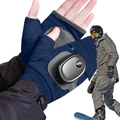 Uppladdningsbara uppvärmda handskar, fingerlösa uppvärmda handskar,Uppvärmda USB-uppladdningsbara fingerlösa handskar - Vintervarm värmevante för utomhussporter, 3 justerbar temperatur