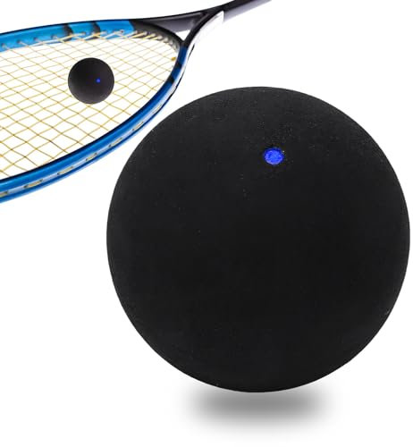 Homirty Squash Bälle Sport Squash Ball, Gummi Squashschläger Bälle, Einzelne Gelbe Punkte, High Bounce Squashe Ball für Anfänger, Wettbewerb und Training (Blau)