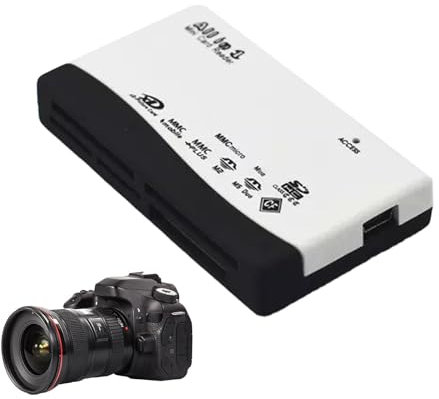 High-Speed USB Card Reader - 6-in-1 Plug And Play Card Reader, Compact Flash And Camera memorys Card Adapter | Multi-Functional Card Reader For Previewing, Sharing, And Fast Data Transfer