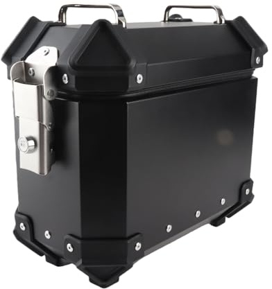 Motorcykel Sidosätt 18l Aluminiumlegering Hög Hållfasthet Vattentät Snabbfrigöring, Passar, med Supportställ Säkerhetslås och Handtag för Hjälmbagage Vänster och Höger Förvaring