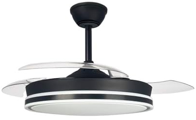 Ventilador LED aspas retráctiles Supereco Mini Negro 39W 3822Lm CCT