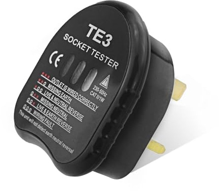 YF-TE3 Steckdosen-Tester, 250 V Steckdosen-Tester mit 3 Neonanzeigen, automatischer Spannungsprüfer, RCD-Stecker-Messgerät für Verkabelung