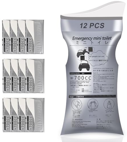 VEESON 12 Psck Disposable Urine Bag, Men's/Women's Urine Bag, 700ml Emergency Portable Urine and Vomit Bag for Travelling, Camping, Traffic Jams, Pregnant Women and Children (Adults/Elderly).