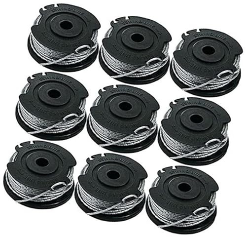 Pizgear 4/6/9 Pack Strimmer Trimmer Spool Line Cutting Line 4m, for Art 23SL 26SL, for Qualcast CLGT2425A, for Ryobi, RLT36 RLT36B RLT36C33 (6) Lawn Mower Spool(BLACK 9)