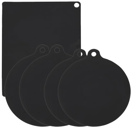 5 Pcs Induktionsmatte Induktionskochfeld Schutzmatte, 22cm 24cm 35x25cm Induktionsschutzmatte Silikon HitzebestäNdig 240°C, Kochfeldabdeckung öLbestäNdig Ceranfeldabdeckung für Induktionsherde