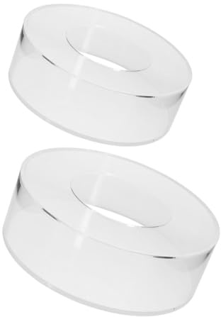 GLEAVI 2pezzi Base Acrilico Trasparente Per Torta Due Riempibile Supporto Torta Vetrofano Design Elegante Per Contenere Cupcake Biscotti Frutta Snack e Altri Alimenti Per Pasticcerie Matr
