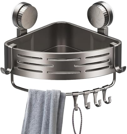 Shower Suction Shelf - Bathroom Suction Cup Triangle Basket - Organizer Space Saving for Toilet Bathtub Sink Kitchen Bathroom Restroom Dorm Laundry Room Shampoo Apartment