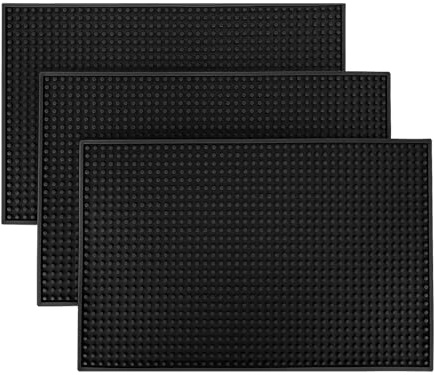 JF HOME BLISS 3pcs 18'' x 12'' Non-Slip Silicone Bar Mats, Thick & Durable Countertop Protection Pads for Bars, Cafes, Restaurants, Odorless, Multi-Use Service Mats