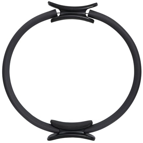 GARVALON Cerchio Yoga Pilates Anello di Resistenza in Nero per Fitness, Accessorio per Stabilità e Stretching, Strumento per Allenamento Yoga e Tonificazione Corpo