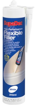 SupaDec Flexible Filler Silicone Sealant – 310ml | Solvent-Free Crack and Cavity Filler | Quick Drying – Paintable – Mould Resistant | Crack Filler Filler for Internal and External Use