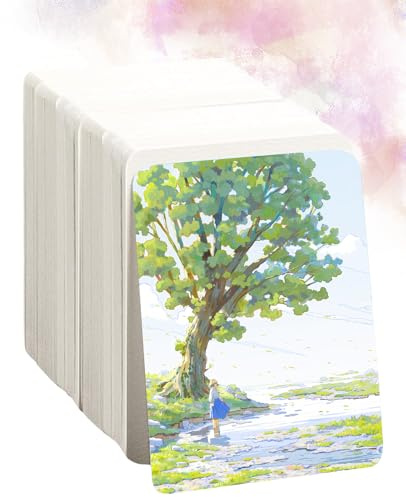 ALONK 100 Blätter Aquarellpapier, 300 G/m² Aquarell Karten Blanko, Kaltgepresst und Säurefrei, für Malerei, Künstler, Erwachsene, Studenten (15 X 10cm)