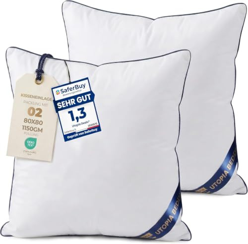Utopia Bedding Prydnadskuddar 80 X 80 Cm, 2 Pack, För Säng Och Soffa