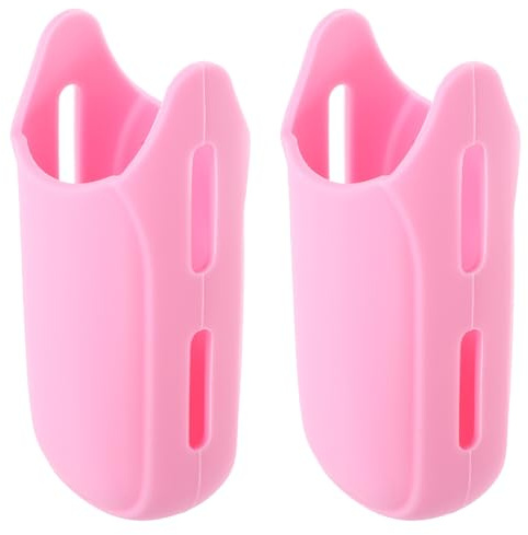 PENIKOKO Manicotto di Isolamento Termico in Silicone Rosa 2 Pezzi per Arricciacapelli e Piastra per Chioma Resistente al Calore, Copertura Impugnatura Antiscottatura Compatta per