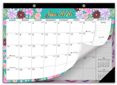 Donfulfip Calendario da Parete da Giugno 2026 a Dicembre 2027, Calendario Mensile Strappabile di 19 Mesi per Tracciare Eventi e Appuntamenti, con Adesivi Planner per Ufficio e Famiglia - 43,2 x 30,5