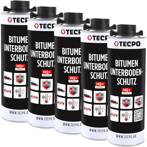 TECPO Protección contra el suelo bitumen negro 5 litros UBS ventosa protección contra impactos de piedras, protección contra la corrosión, protección contra la corrosión y el suelo del coche