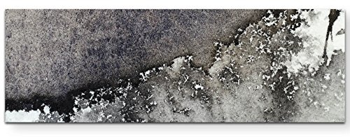 Paul Sinus Art Leinwandbilder | Bilder Leinwand 150x50cm abstraktes Gemälde in grau und weiß