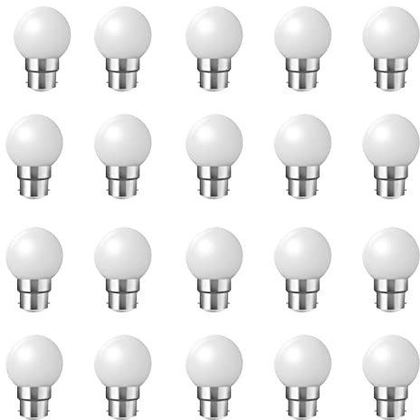 HUAMu Ampoules à baïonnette B22 - Paquet de 20 ampoule LED feston 2W(équivalent 20W),ampoule à économie d'énergie Golfball,ampoules BC Party Small/mini，blanc chaud