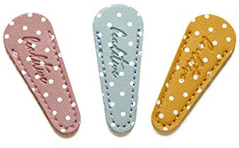 Beaditive Stickscheren-Etui (3-teilig) Pastellfarben | Rot, Grün, Gelb gepunktet