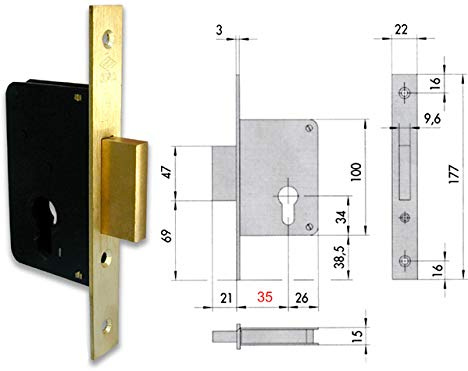 CISA 52310-35-0 SERRATURA INFILARE CILINDRO SAGOMATO BQ F22