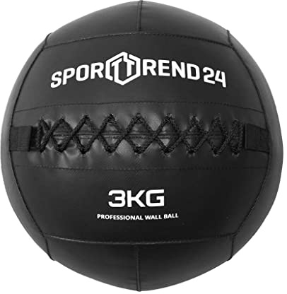 Sporttrend 24® Wall Ball 3kg, 4kg, 5kg, 6kg, 7kg, 8kg, 9kg, 10kg, 12kg in schwarz | Gewichtsball, Trainingsball, Gewicht, Ball, Bälle, Fitness