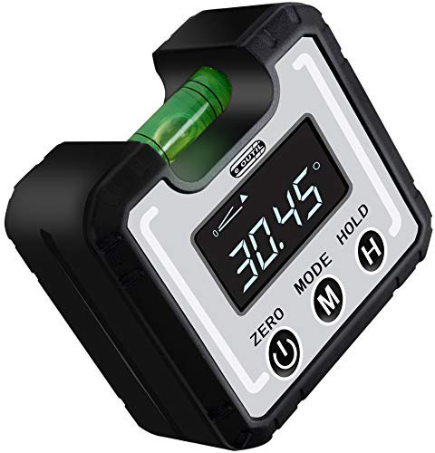 eOUTIL Digitaler Winkelfinder Magnetfuß und Füllstandsblasenfläschchen 4 X 90° Winkelmesser Neigungsmesser Mini Level Winkelmesser für Holzbearbeitung, Bauwesen, Tischkreissäge, vertikale Wand