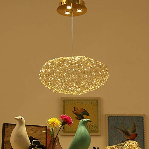LED Hardware Wolke Pendelleuchte Moderne Kreative Hängeleuchte Netz Ovaler Pendellampe Gold Höhenverstellbarer Hängelampe Restaurant Wohnzimmer Schlafzimmer Café Bar Mall Küche Kronleuchter,120cm …