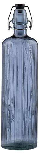 BITZ Kusintha - Botella de cristal (34 cm, 1,2 L), color azul