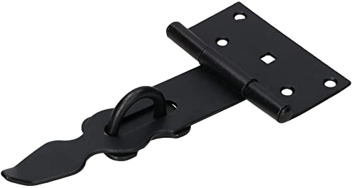 KOTARBAU® Cerrojo de puerta con aldaba, 190 mm, Acero, Recubrimiento en polvo, Negro, Cierre para puertas, portones, Pestillo