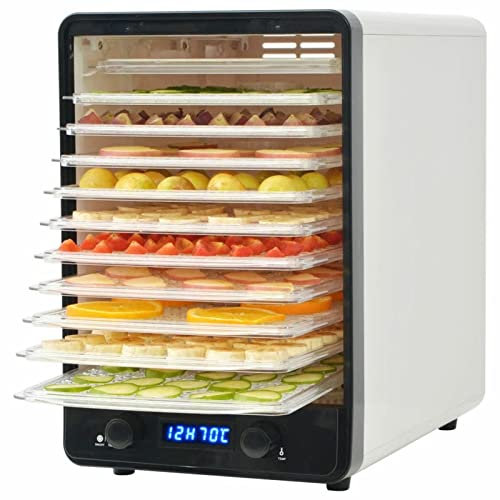 Deshidratador de alimentos con 10 bandejas 550 W, Chusui Food Dehydrator, Deshidratador De Frutas, Deshidratar Alimentos, Deshidratadora De Frutas Y Verduras, Comida Deshidratada, blanco