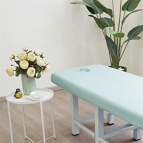 Highdi Bezug für Massageliege mit Loch, Waschbare Beauty Bettbezug Elastisches Massagetische Bezug Weiches Atmungsaktiv Massagebett (180x60cm,Seeblau)