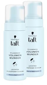 TAFT Schwarzkopf Taffettà Volume nutriente Miracolo (2 x 150 ml), schiuma leggera per volume e cura ariosi, schiuma per capelli fini e piatti