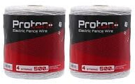 Proton Twin Pack Electric Fencing Polywire - 500m for electric fences for livestock cows pigs sheep and more, 1000m Total