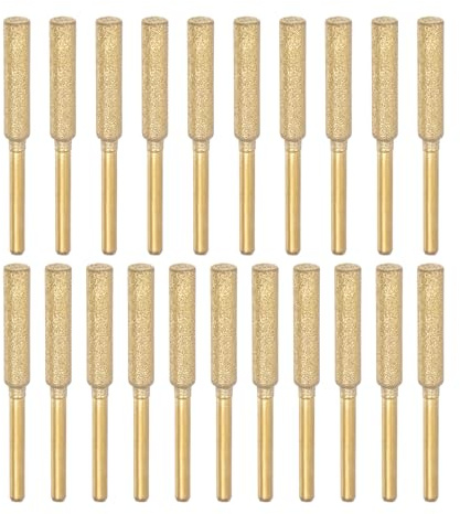 PATIKIL 21 Pcs Diamond Chainsaw Sharpening Kit 3/16 Inch High Hardness Sharpening Stone Polishing Gold (4.8mm)