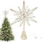 Weihnachtsbaumspitze Stern mit LED Licht, 32cm Beleuchtete Christbaumspitze Stern Baumspitze Weihnachten Deko, HohlWeihnachtsbaum Stern Weihnachtsbaumschmuck für Drinnen und Draußen Hause Büro