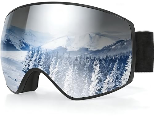 faliring Skibrille, Snowboard Brille für Brillenträger Herren Damen Erwachsene Jugendliche UV-Schutz Anti Fog Skibrillen Sphärisch Verspiegelt