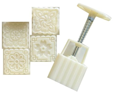 Square Flower Moon Cakes Press Molds Cookie Stamp Chinese MidAutumn Moon Cakes Maker Decorating Tool for Making Cookie