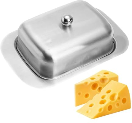 Beurrier – Récipient de rangement hermétique pour beurrier | Beurrier en céramique avec couvercle élégant pour décoration de cuisine et beurre de la côte ouest/est