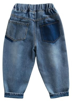 Boys Jeans Clearance - Stretch Skinny Denim Pants for Kids - Stylish and Comfortable Cotton Jean High Waisted Jeans School Trousers with Color Block Pockets, Ages 2-7 Years