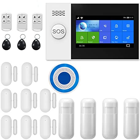 Wireless Home GSM di allarme di sicurezza Antifurto Sicurezza domestica con rilevatore di movimento di allarme antifurto per Ville e Magazzini(G..)