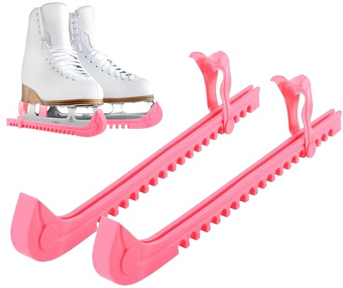 IHLOOTD Paralame Pattini da Ghiaccio 1 Paio Copri Lama Pattini da Ghiaccio Coprilama Protezioni per Lame Protettive Regolabile Adulti Bambini per Hockey su Ghiaccio, Pattinaggio Artistico (Rosa)