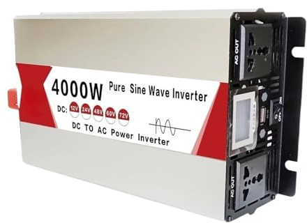 Transformateur Onduleur Solaire À Onde Sinusoïdale 12 V 220 V 4000 W 2000 W 4 KW 2 KW Convertisseur CC vers CA pour Voiture avec Télécommande USB(48V,230V(50HZ),Europe)