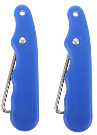 NOLITOY Lot de 2 Serrage-Lacets Pliables Bleus en Acier Inoxydable pour Patins à Glace roulettes – Outil Compact de Serrage pour Hockey sur Glace et Patinage Artistique, Accessoire