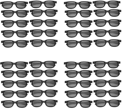 HWIREUIGT Occhiali 3D Passivi Polarizzati da 40 Pezzi per Schermo Cinema IMIX