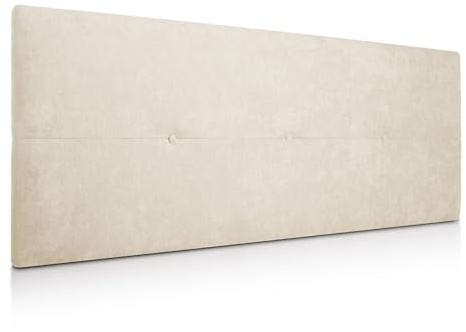 SUENOSZZZ - Cabecero de Madera Jazmin, tapizado Acolchado, en Tela Rio5 Color Beige Cabeceros Madera para Dormitorio | Cama Matrimonio | Cama Juvenil | Camas de 140 cm, 135 cm, 120 cm