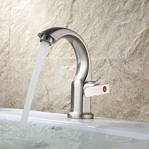 Waschtischarmaturen YHSGY Bad Waschbecken Wasserhahn Edelstahl Chrom/Nickel Einzelne Kaltwasserhahn Einzigen Handgriff Im Freien Einzigartiges Design Waschtischarmatur Torneira