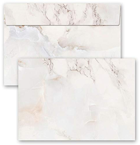Motif envelopes Marble & Structure, Marble Natural 10 envelopes DIN C6 (162x114 mm) | Paper-Media